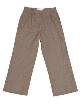 FOLK CLOTHING Cotton Wool Pleated Wide Leg Trousers